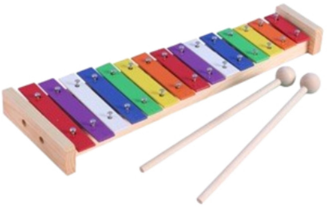 老羊樂器店 彩色鐵琴 奧福樂器 兒童打擊樂器, 1個, 15音鐵琴