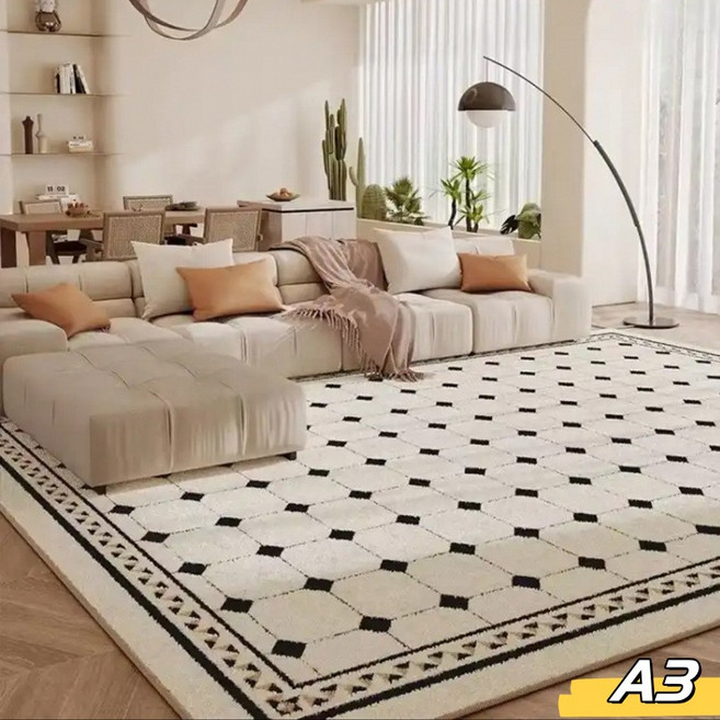 Owalch 물세탁가능 초고밀도 수입 러그 사계절 카페트 카페트 침실 거실 러그