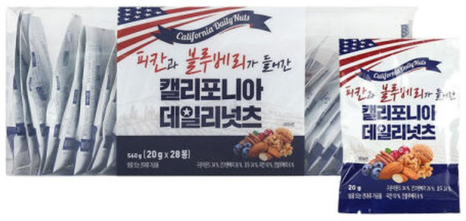 그린너트 캘리포니아 데일리넛츠 20g x 28입, 28개