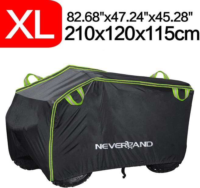 쿼드 자전거 ATV 커버 범용 190T 방수 오토바이 차량 스쿠터 카트 XL XXL XXXL 블랙 실버, Bla Gr n XL, 1개