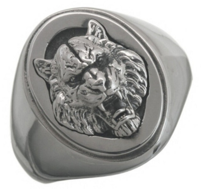 코코날다 사자 인장 925실버 은반지 양각 조각 남성 순은 반지