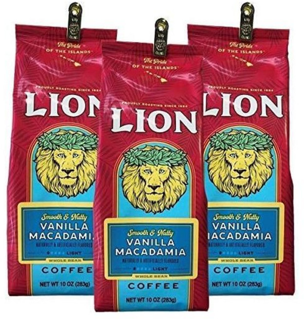 라이온 커피 바닐라 마카다미아 원두 24온스680g x3개입 향미 드립 하와이 연한 볶음 라이트 로스트 신패키지 선물 lion coffee, 283g