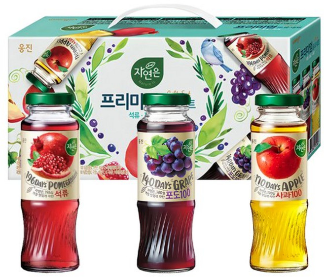 자연은 프리미엄 음료세트 180ml x 36개 석류 포도 사과
