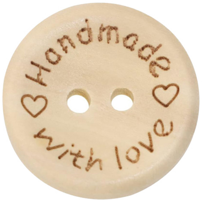 프루마 나무단추 핸드메이드, 10개, 브라운 20mm