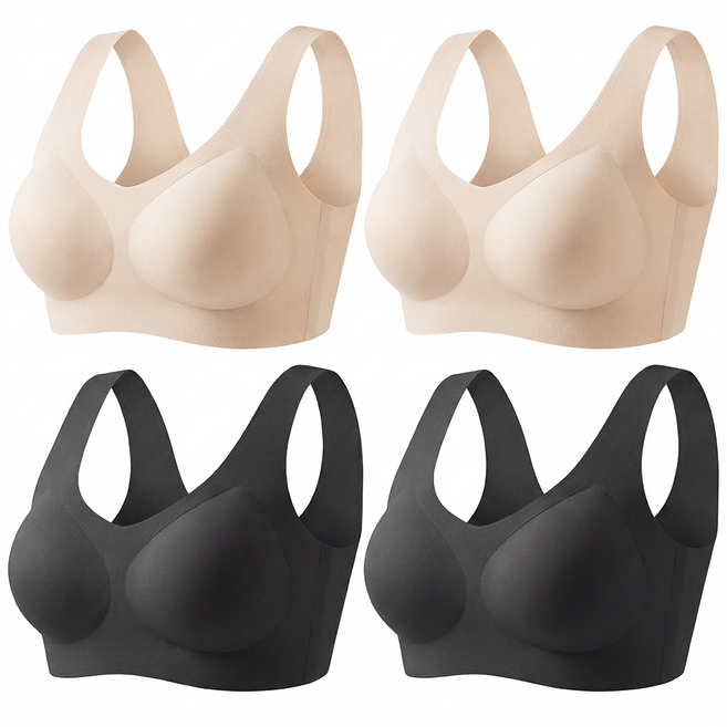 꿀쥬 무봉제 여성 노와이어 심리스 브라 4p