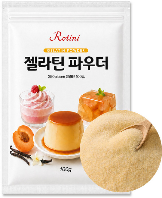 로티니 젤라틴가루 250bloom 잘녹는 파우더타입, 1개, 100g