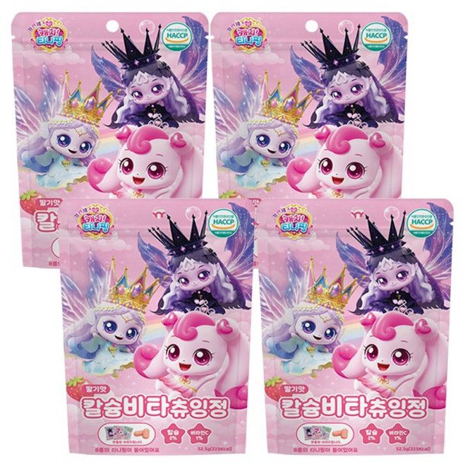 캐치티니핑 칼슘비타 츄잉정 딸기맛 52.5g, 4개