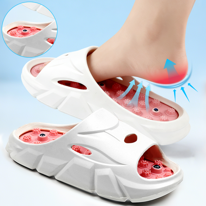 Firina 여성 지압 마사지 슬리퍼 돌기 발바닥 자극 미끄럼방지 남성 실내욕실 슬리퍼