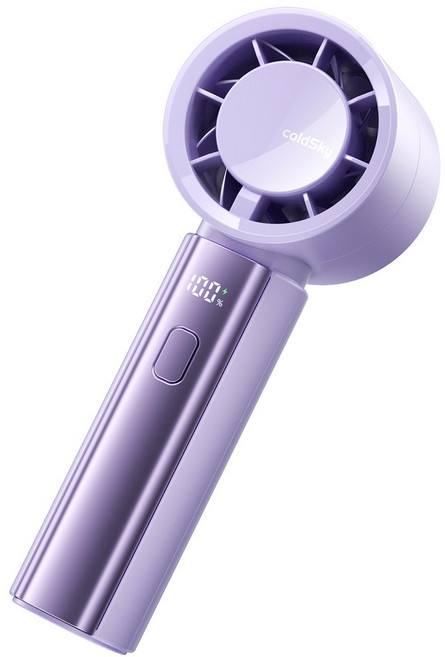 ColdSky 휴대용 팬 4000mAh 배터리 LED 디스플레이로 작동 소형 여행용 5 속도 미니, YF09 rple, 1개