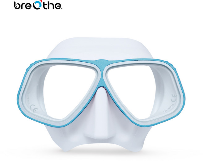 breathe 潛水面鏡 強化玻璃, 白色