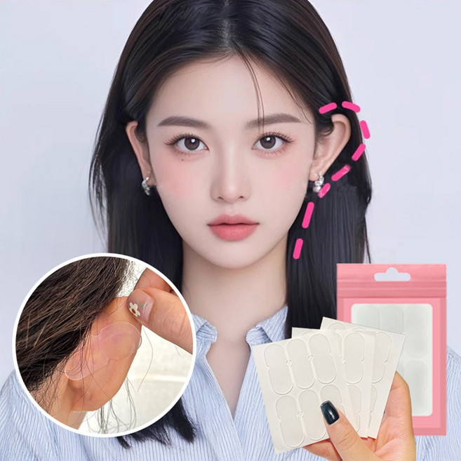 예삐스토어 48p/72p 누운귀 고정 테이프 엘프 귀 접힌귀 스티커, 투명 48p