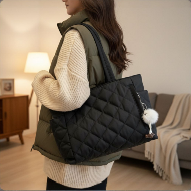 센엔코 패딩가방 퀼팅가방 출근가방 보부상가방 구름백 휘뚜루마뚜루 여성패딩가방 패딩에코백