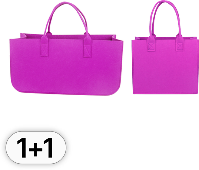 투데이리빙 2p 세트 빅사이즈 펠트 토트백 무지 부직포 선물 포장 가방 바구니 펠트백 쇼핑백 부직포백, 2개, R98637Z(퍼플