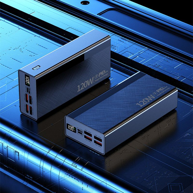 보조배터리 고속충전 대용량 초고속 충전기 120W 잔량표시, 100000mAh, 블랙 100000mAh