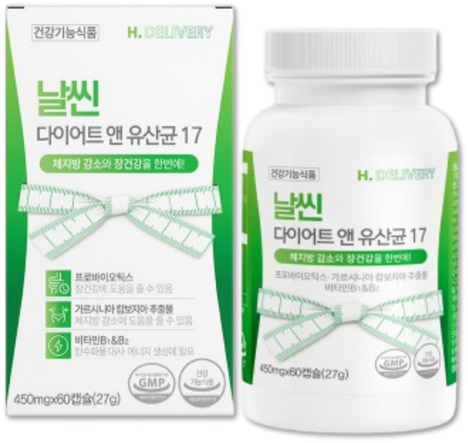 헬씨딜리버리 날씬 다이어트 엔 유산균 17종 식약청인증 제품, 1개, 60정