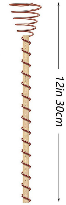 전기 재배 구리 원예 안테나 코일 말뚝 긴 6PCs 12 인치, 01 Brown
