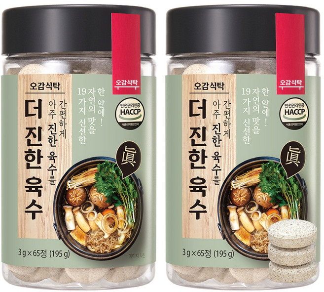 TV홈쇼핑 정품 오감식탁 더진한육수 65정+65정+3정 코인 동전 만능 육수, 399g, 1세트