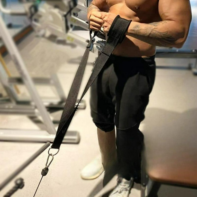 삼두로프 그립 헬스 로프 이두 소품 보디빌딩 홈짐, 03.블랙 L 코드 확대, 1개