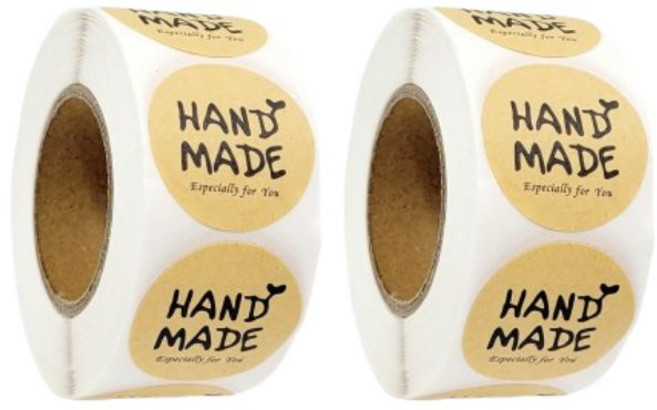 크라프트 핸드메이드 원형 롤 스티커 2.5cm 500장, 2개