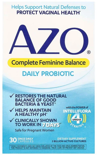 AZO Complete FeminineBalance 프로바이오틱스 50억 30캡슐 여성용, 30정, 30개 - 쿠팡