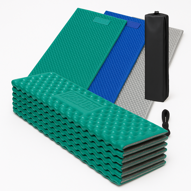 1인용 접이식 캠핑 매트 휴대용 백패킹 차박 비박 아웃도어 등산, 1인용 캠핑 매트-(카키)