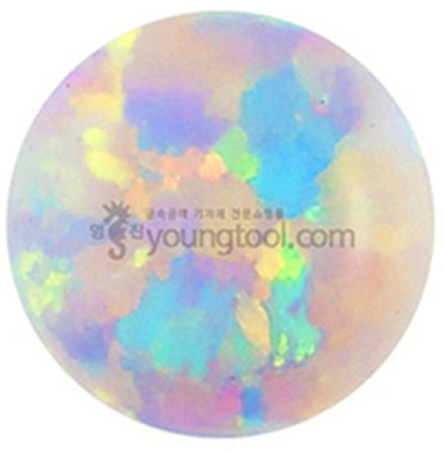 오팔 캐보션스톤 Simulated 정원 4.0mm 뒤가 평평한, 단품, 1개
