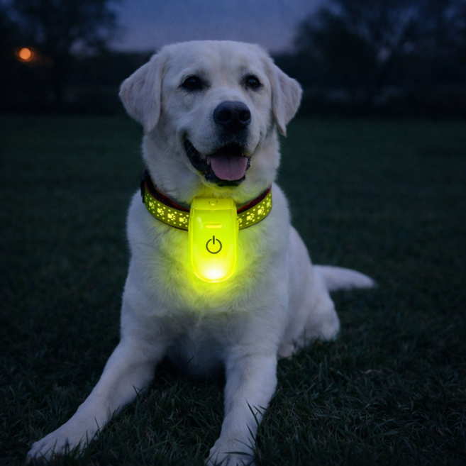 르와핏 강아지 LED 안전 클립 자석 점멸 반사, 3개, 옐로우
