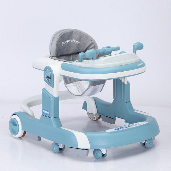 Baby Hello 兒童螃蟹車 多功能防側翻 助步車 學步車, 天空藍-踩墊款611, 1個