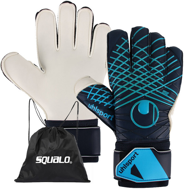 울스포츠 포커스 K Soft Flex Frame GK장갑 UHL-101133601K, Blue / Navy + SQ 공 가방, 1개