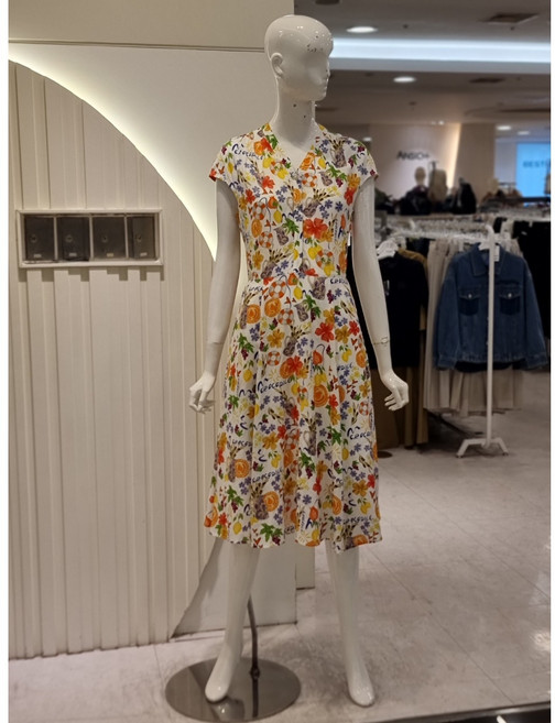 크로커다일레이디 프린트 플레어 원피스 CLEMOP301