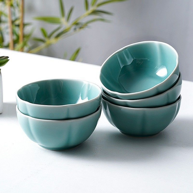 해피유통 청자 밥그릇 가정용 도톰한 대접 jhwj, 발포포장, 그릇X10, 1개