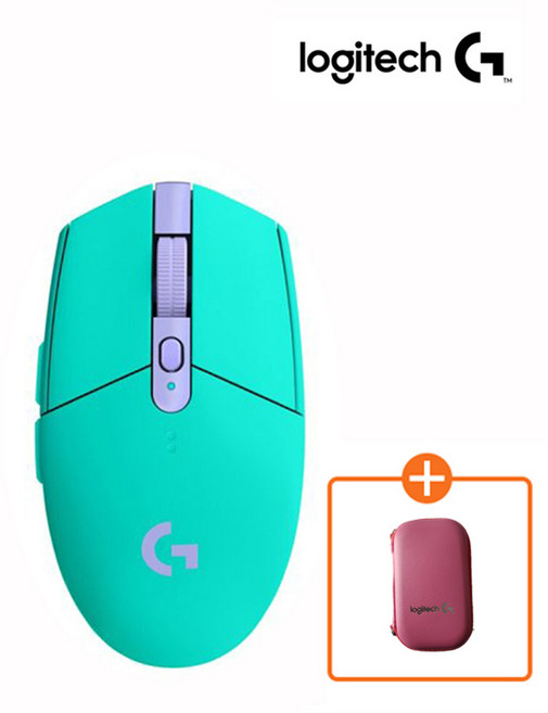 로지텍코리아 (정품) G304 LIGHTSPEED 무선 게이밍 마우스+마우스파우치, 민트, G304 +핑크 파우치