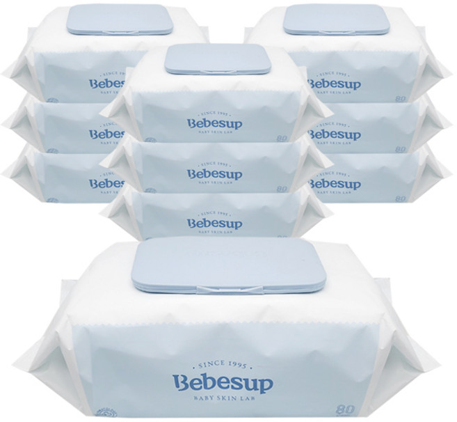 베베숲 모이스처 유아용 물티슈 80매 캡형, 65g, 80개입, 10개