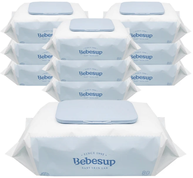베베숲 모이스처 유아용 물티슈 80매 캡형, 65g, 80개입, 10개 - 쿠팡