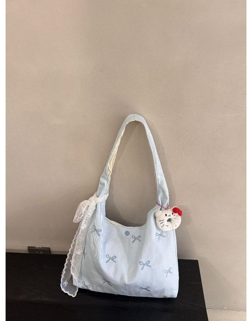韓系 蝴蝶結刺繡帆布包 托特包