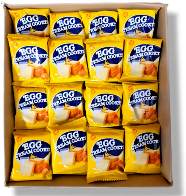 노브랜드 에그크림쿠키 90개(개별포장) 베트남 계란과자 대용량 낱개포장 사무실 간식, 50개
