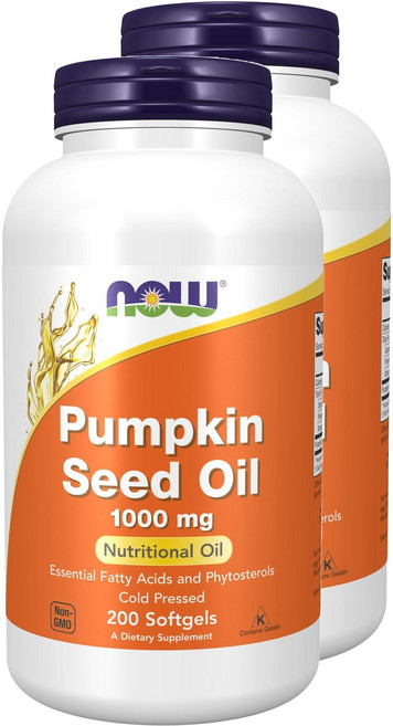 NOW Foods 南瓜籽油1000mg軟膠囊, 200顆, 2罐