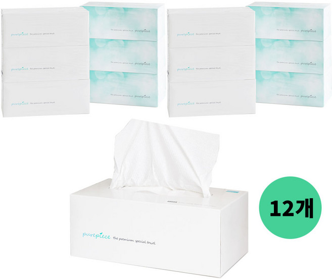 퓨어피스 먼지없는 뽑아쓰는 키친타올 180매입 12개 키친타월, 180개입