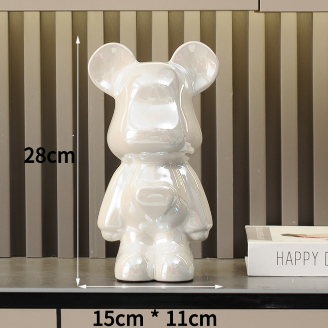 리틀보트 하트 베어브릭 세라믹 장식 저금통, 회이트