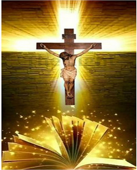 캔버스 예수님 성화 십자가 보석십자수 DIY 키트 기독교 힐링 인테리어, 십자가-010 40*50cm, 1개