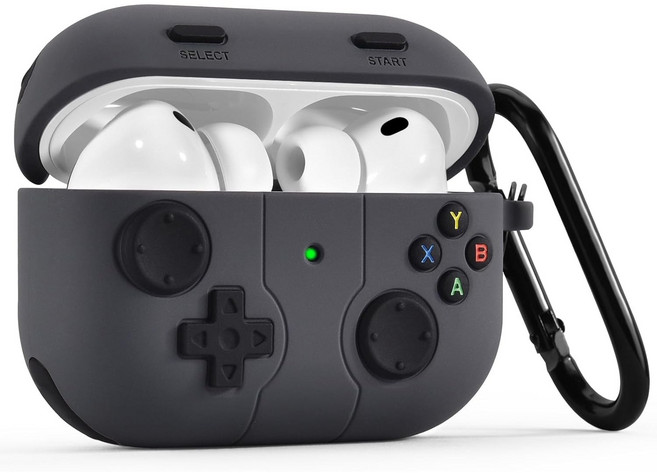 에어팟 프로 3/2세대 케이스 실리콘 카라비너, 블랙, 에어팟 프로 3세대, 1개