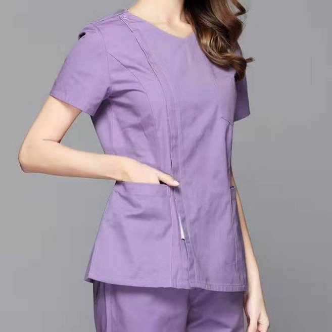 간호사복 세트 캐주얼 여성 여름 수술복 루즈핏 미용실 작업복 병원유니폼 간호복 상하의 투피스 CY