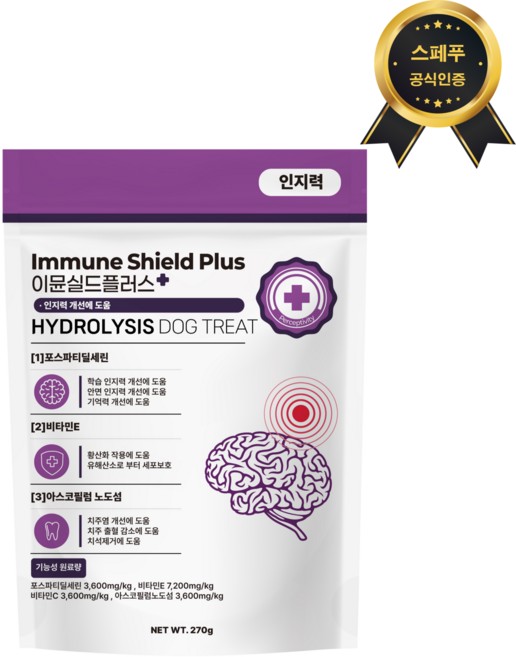 이뮨실드 플러스 강아지 영양제, 1개, 270g, 오리생육