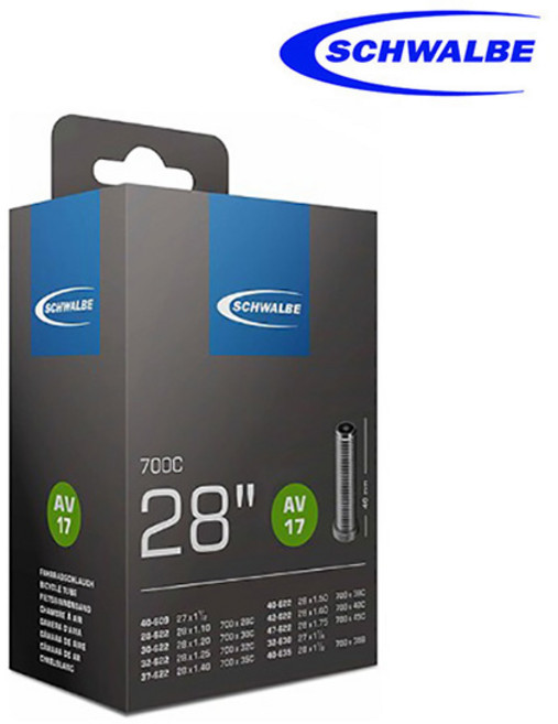 슈발베 AV17 700x28/45C 자전거튜브 슈레더밸브, 1개