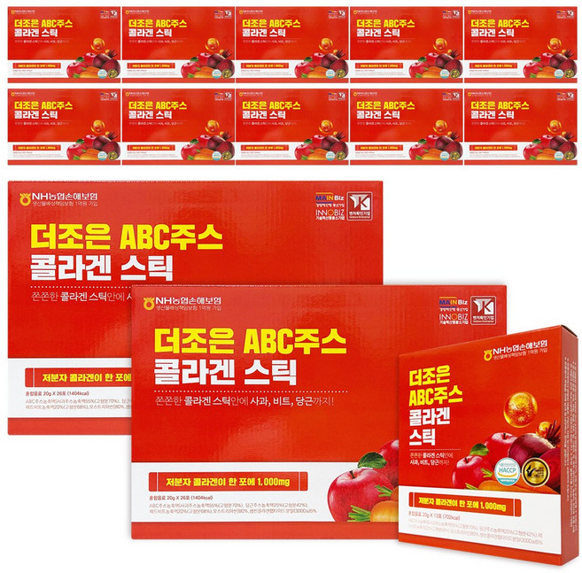 더조은 ABC주스 콜라겐 젤리 스틱 저분자 콜라겐, 12개, 520g