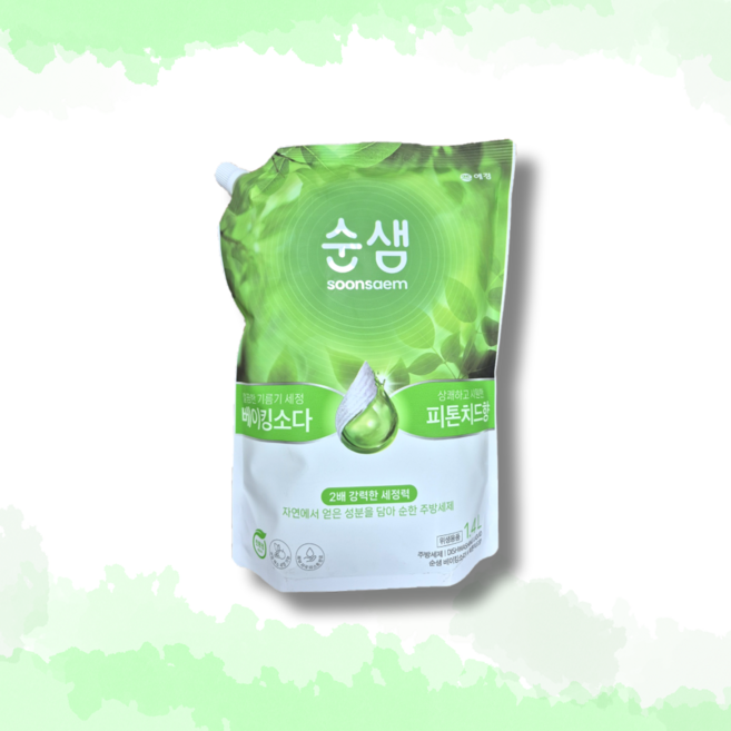 애경산업 순샘 주방세제 베이킹소다 피톤치드향 리필 1.4L, 1개