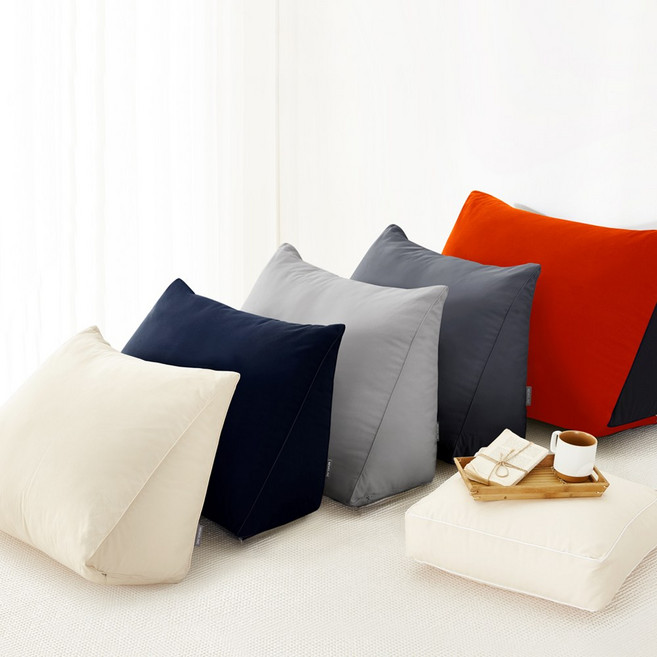 네모라인 국내생산 여분용 순면 삼각 등쿠션 커버 4Size 5Color (솜 미포함)