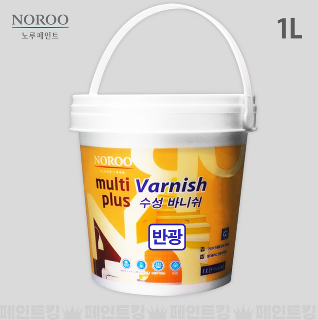 노루페인트 멀티플러스 수성바니쉬 다용도 코팅, 반광 투명, 1L, 1개