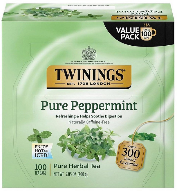 트와이닝 퓨어 페퍼민트 티백 100개 139269, 100 Count (Pack of 1), Lady Grey