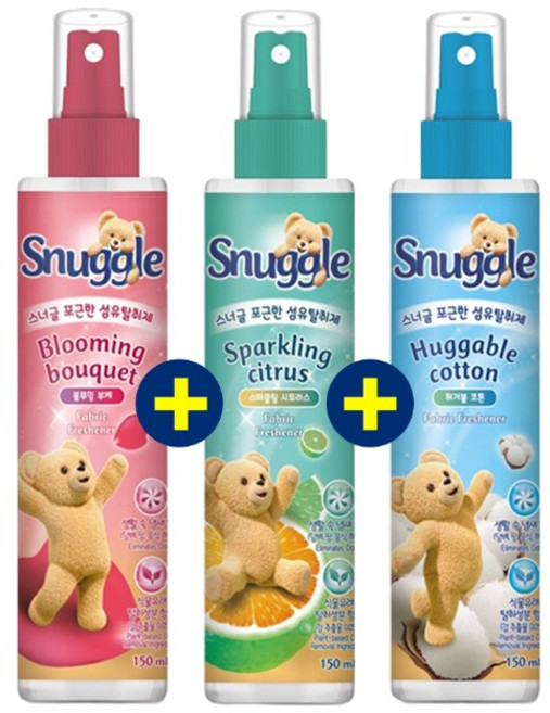 스너글 섬유탈취제 허거블 150ml + 블루밍 150ml + 스파클링 150ml, 1개